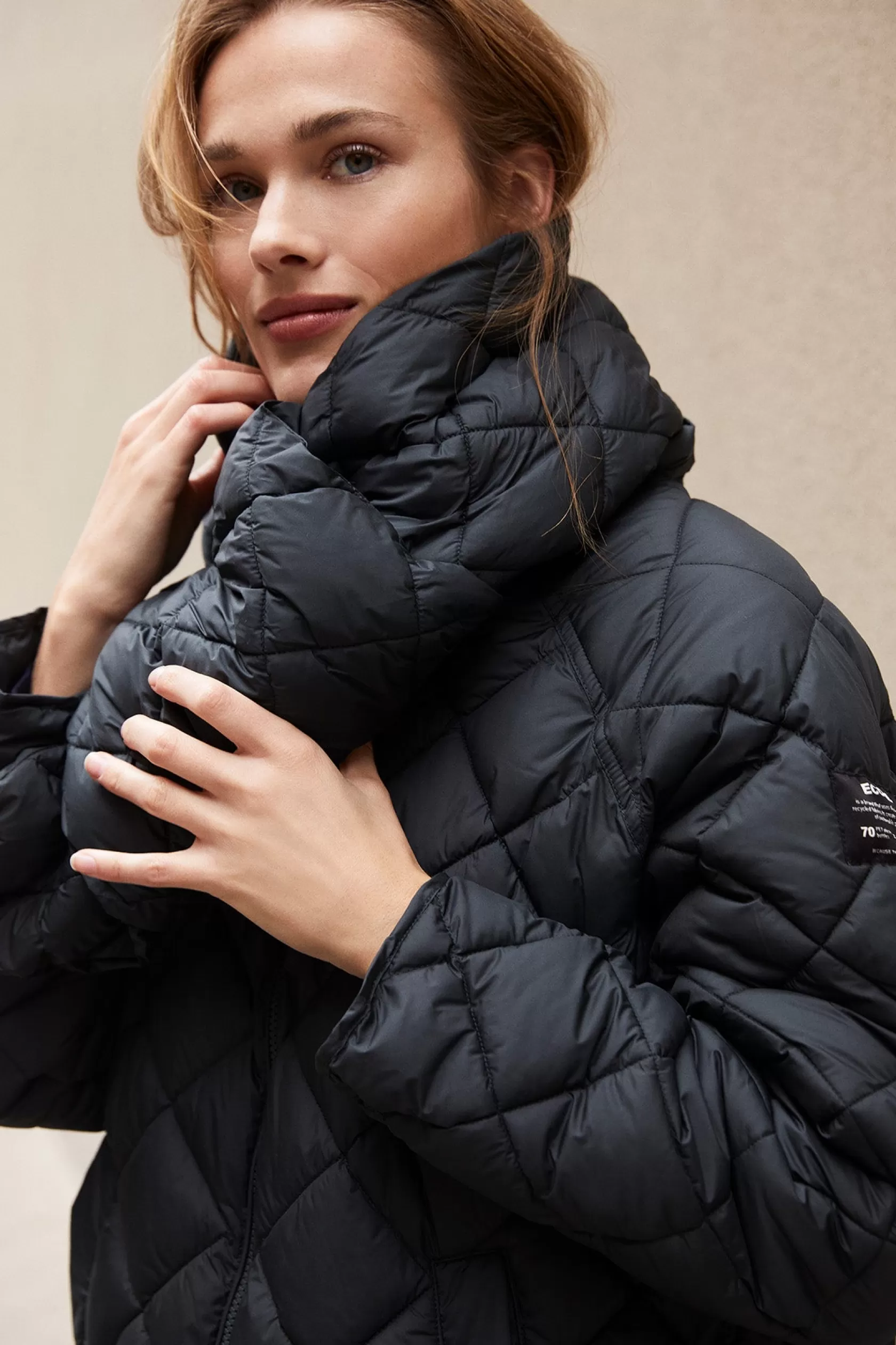 Abrigos y Chaquetas*Ecoalf ABRIGO CON BUFANDA MONTGO NEGRO black