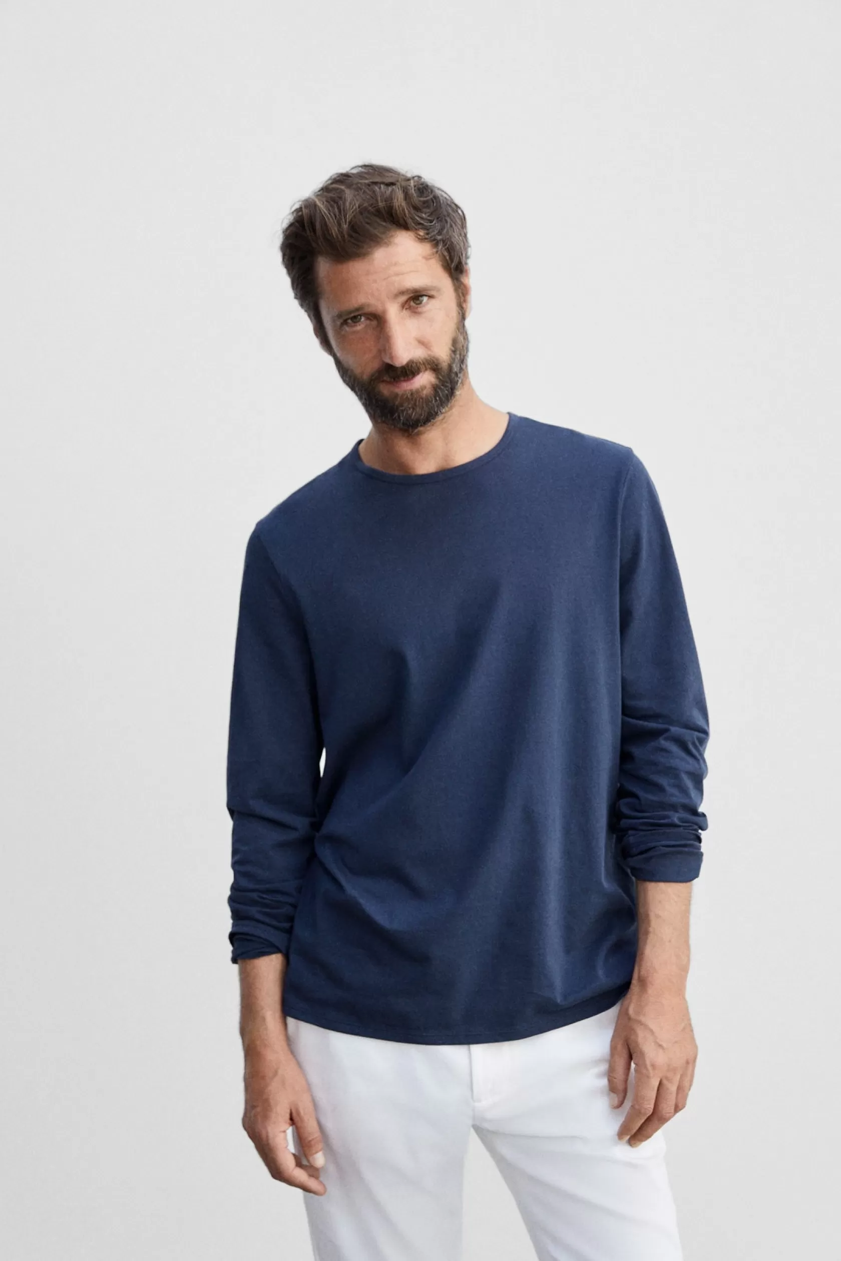 Camisetas*Ecoalf BERTA LONG SLEEVE T-SHIRT DEEP Navy