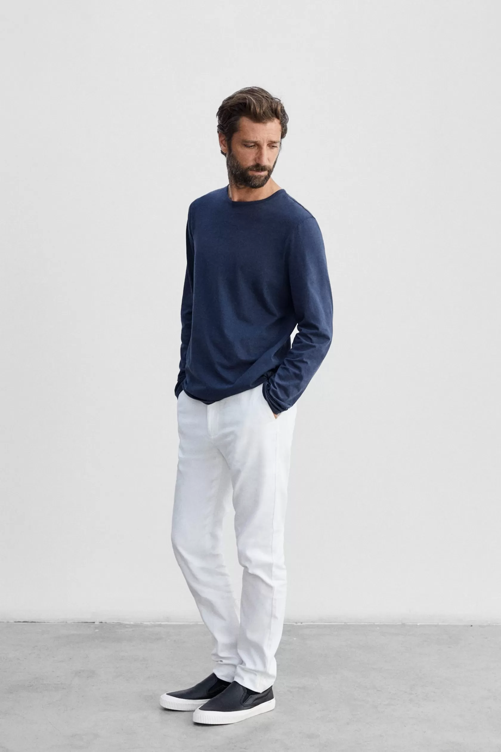 Camisetas*Ecoalf BERTA LONG SLEEVE T-SHIRT DEEP Navy