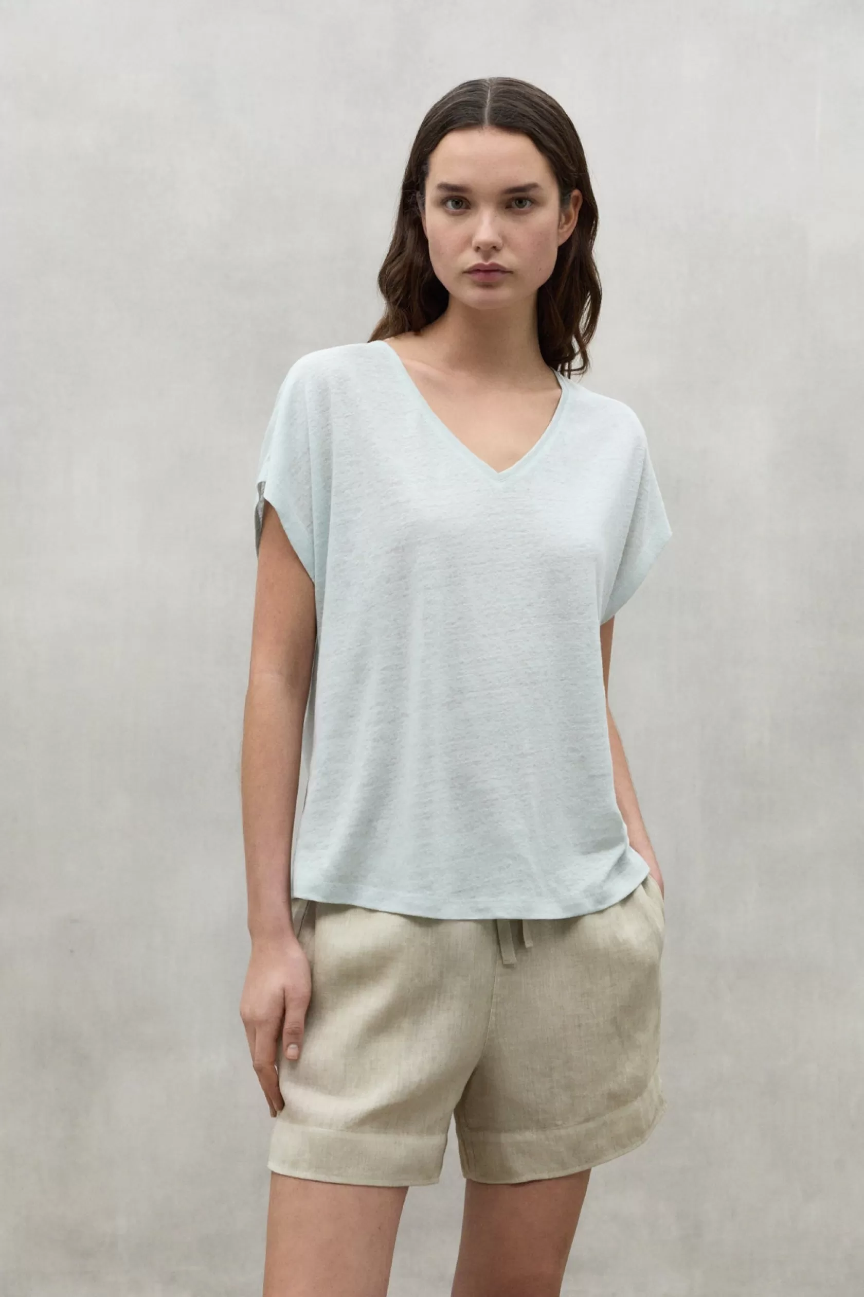 Camisetas*Ecoalf BLUE ARENDAL LINEN T-SHIRT babyblue