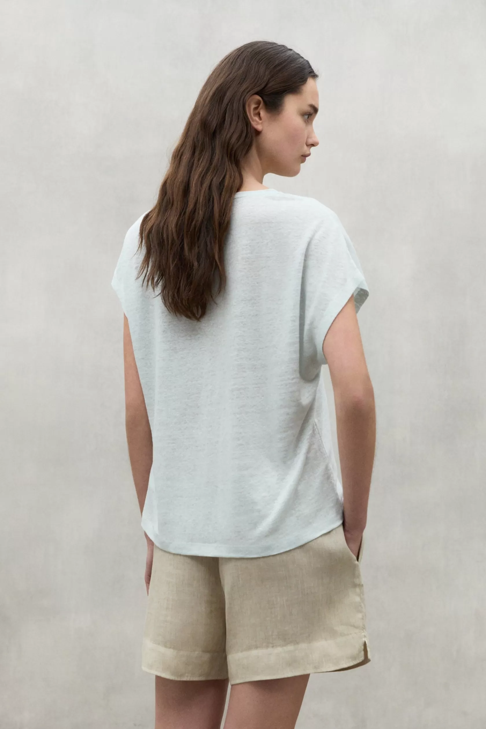 Camisetas*Ecoalf BLUE ARENDAL LINEN T-SHIRT babyblue