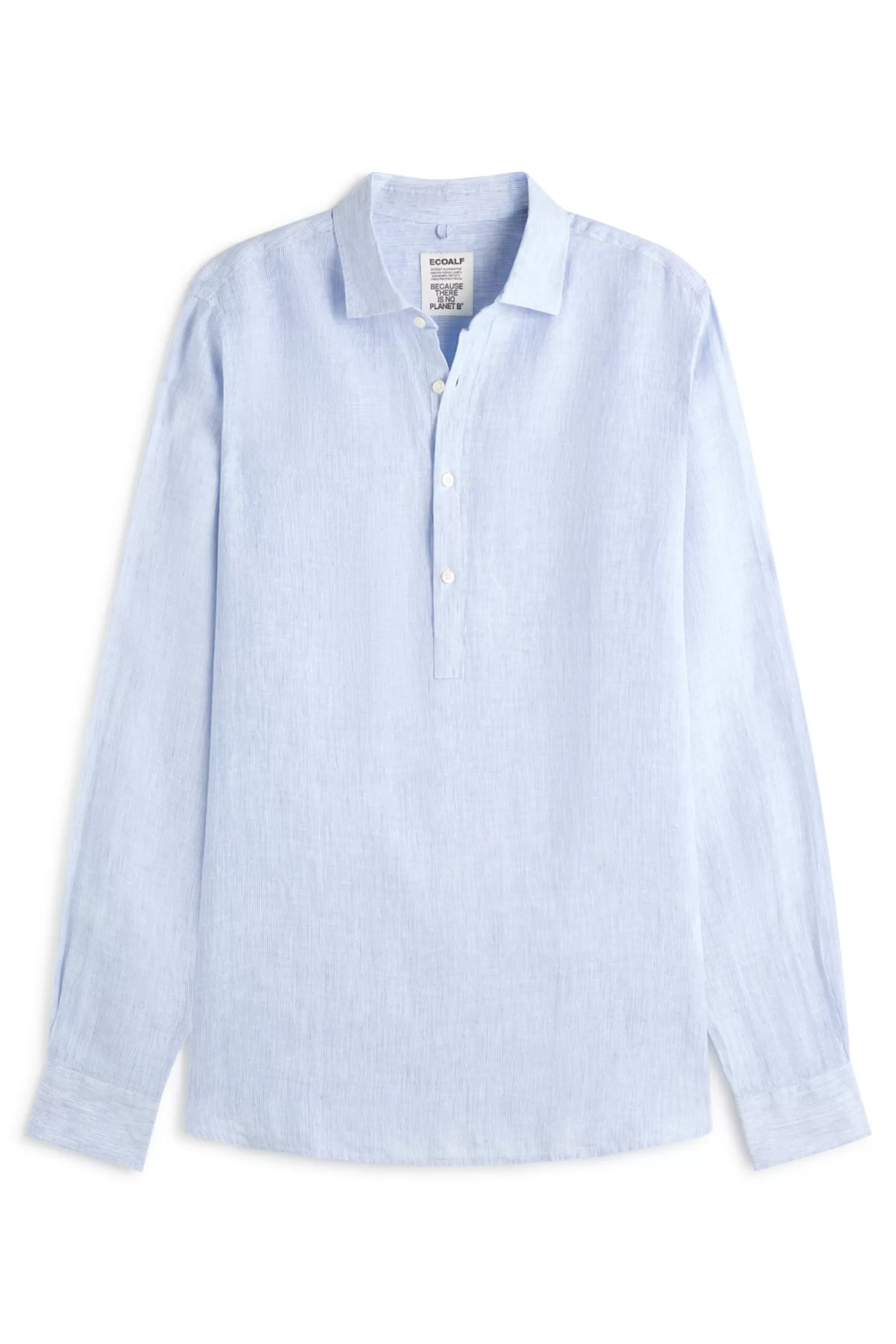 Camisas*Ecoalf BLUE POLINO  STRIPED LINEN SHIRT white sky blue stripe
