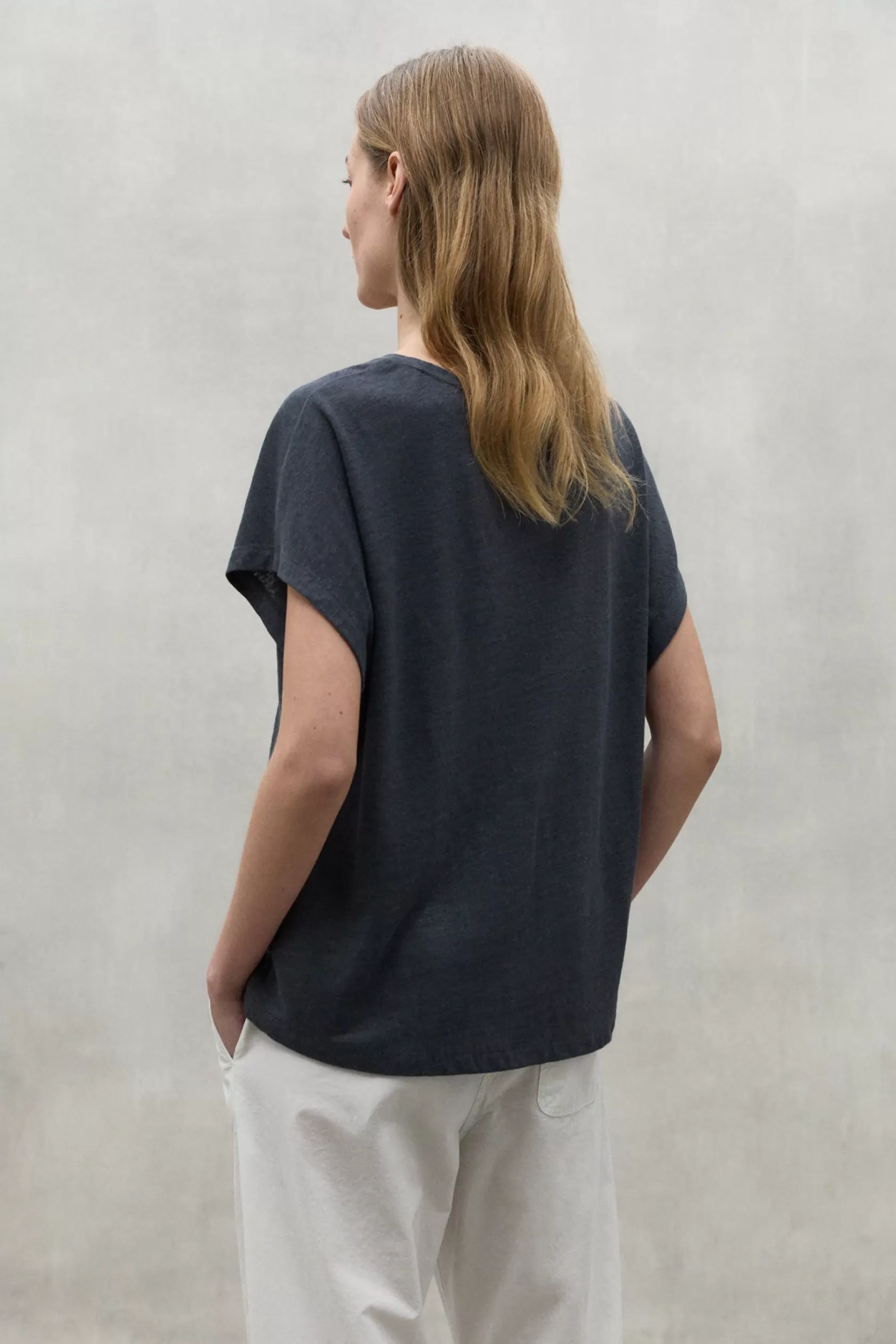 Camisetas*Ecoalf ARENDAL LINEN T-SHIRT caviar