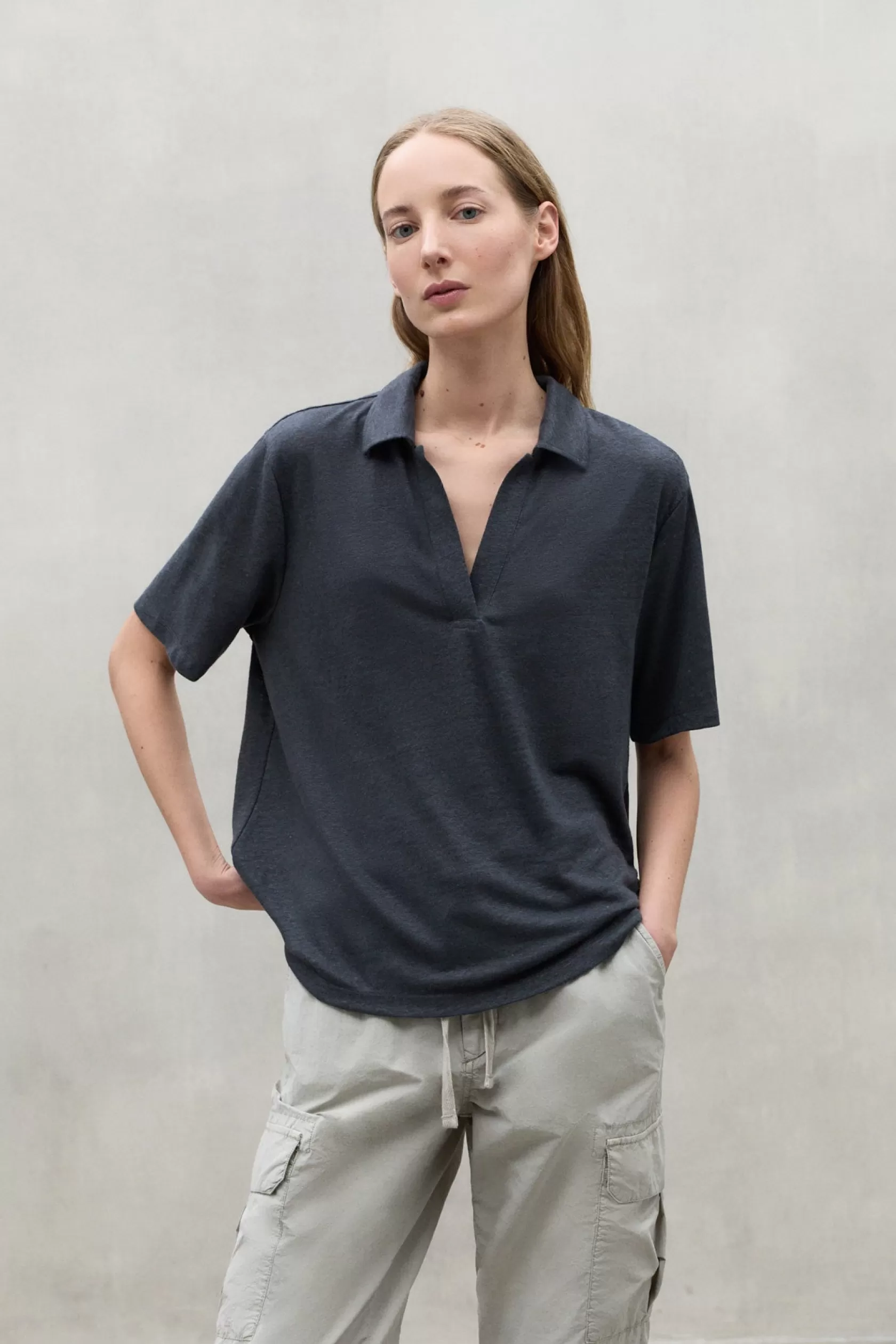 Camisetas*Ecoalf TROMS LINEN T-SHIRT caviar