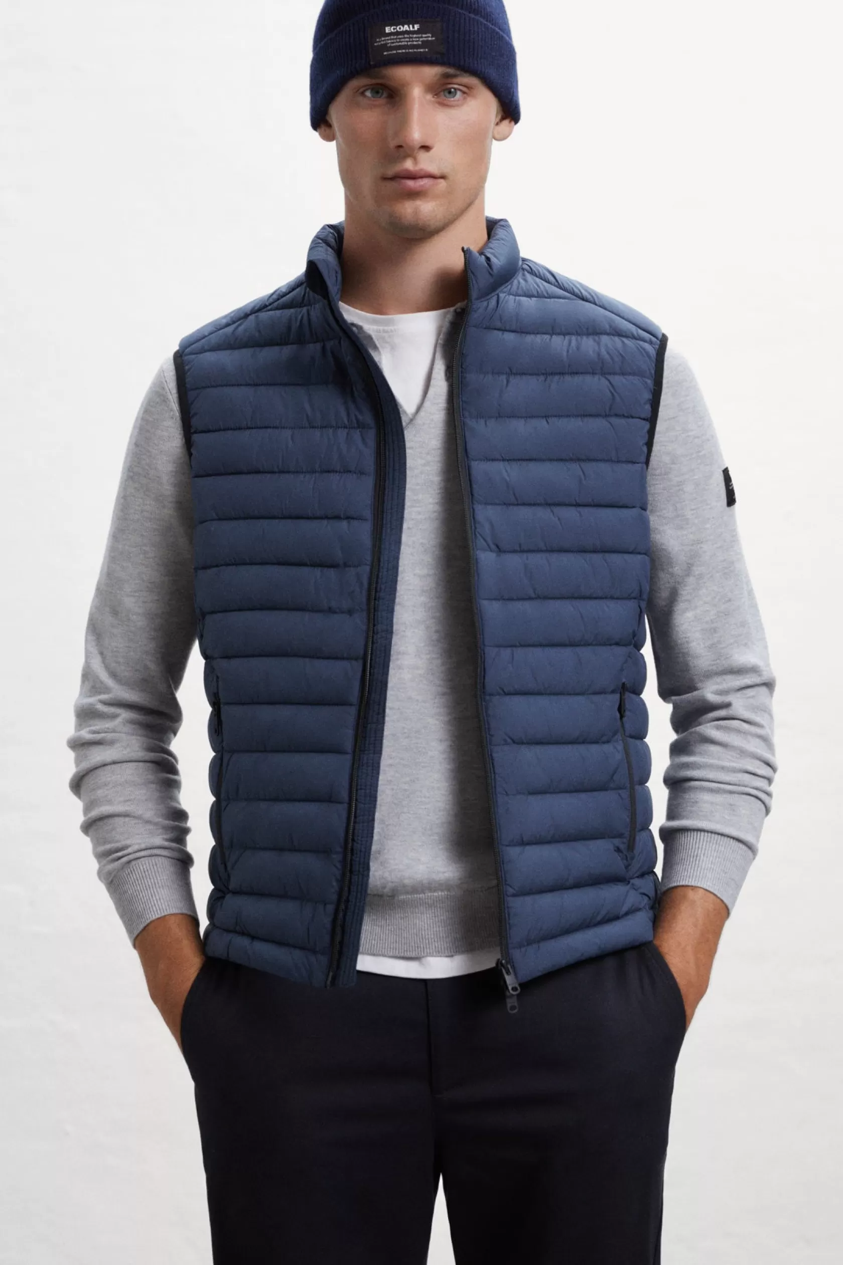 Chalecos | Abrigos y Chaquetas*Ecoalf CHALECO CARDIFF AZUL MARINO steelblue