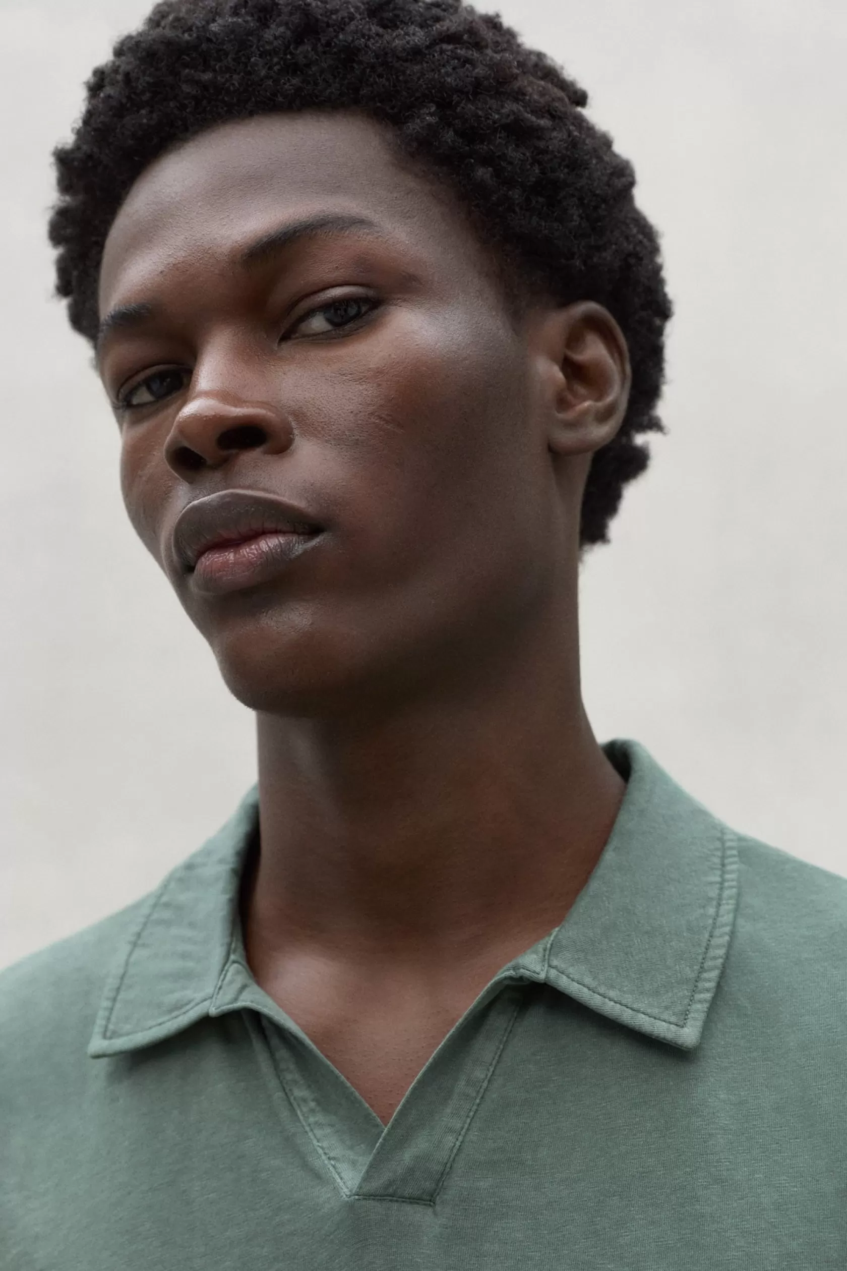 Polos*Ecoalf GREEN ENZO JERSEY POLO SHIRT cactus