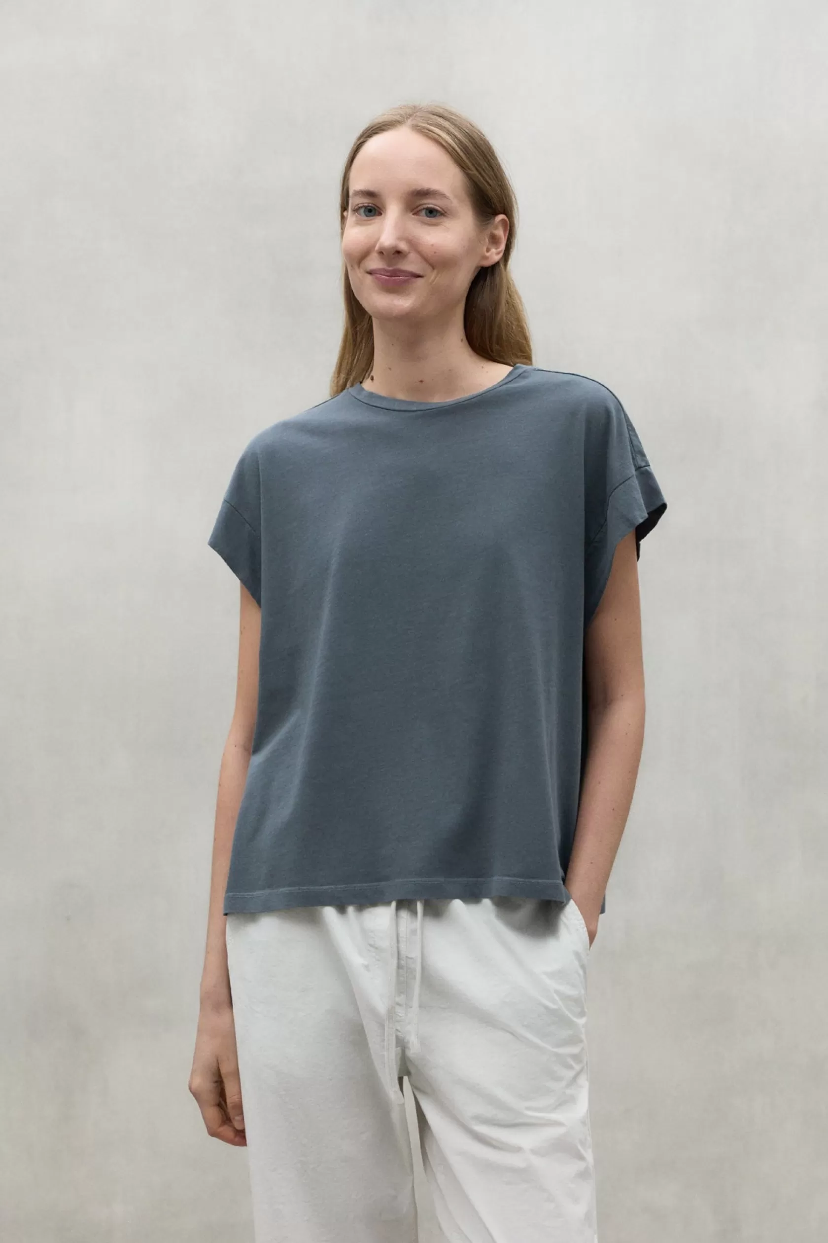 Camisetas*Ecoalf GREY NARVIK T-SHIRT greyblue