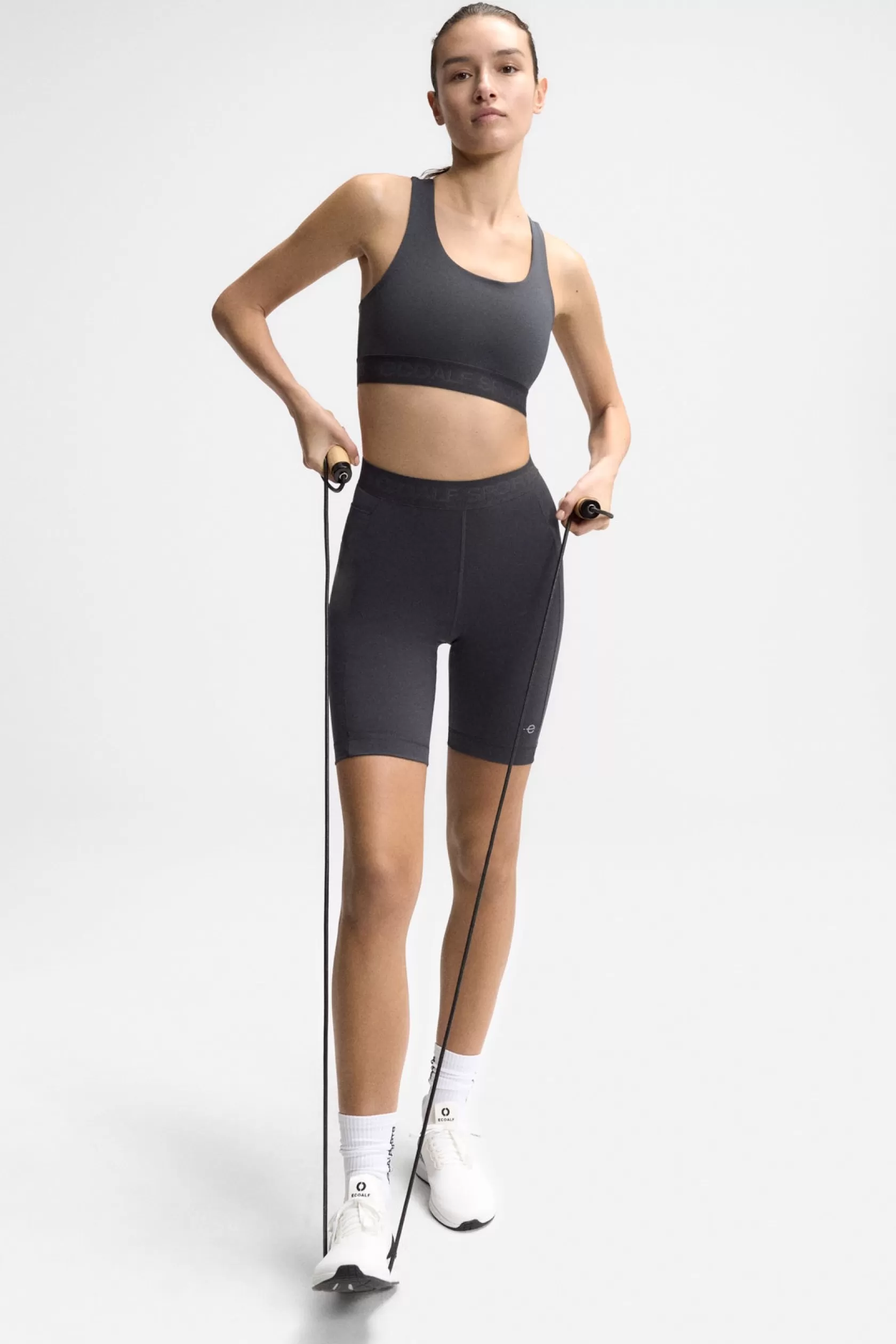 Running*Ecoalf LEGGINGS CORTOS ROME GRISES urban grey