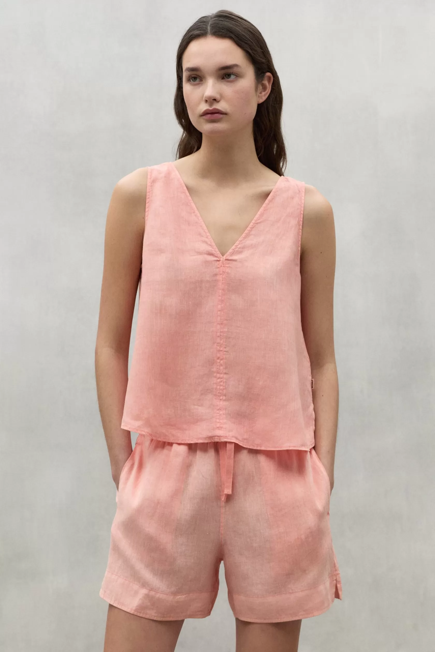 Camisas*Ecoalf ORANGE SAMY LINEN SHIRT papaya