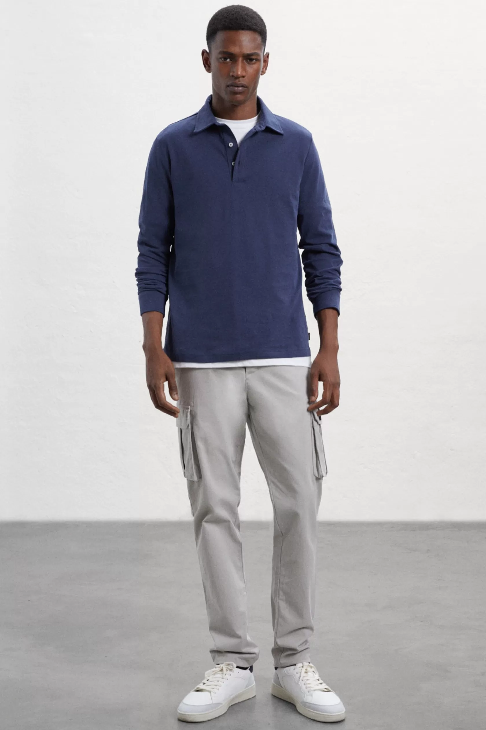 Polos*Ecoalf POLO DE MANGA LARGA NICO AZUL MARINO Deepnavy