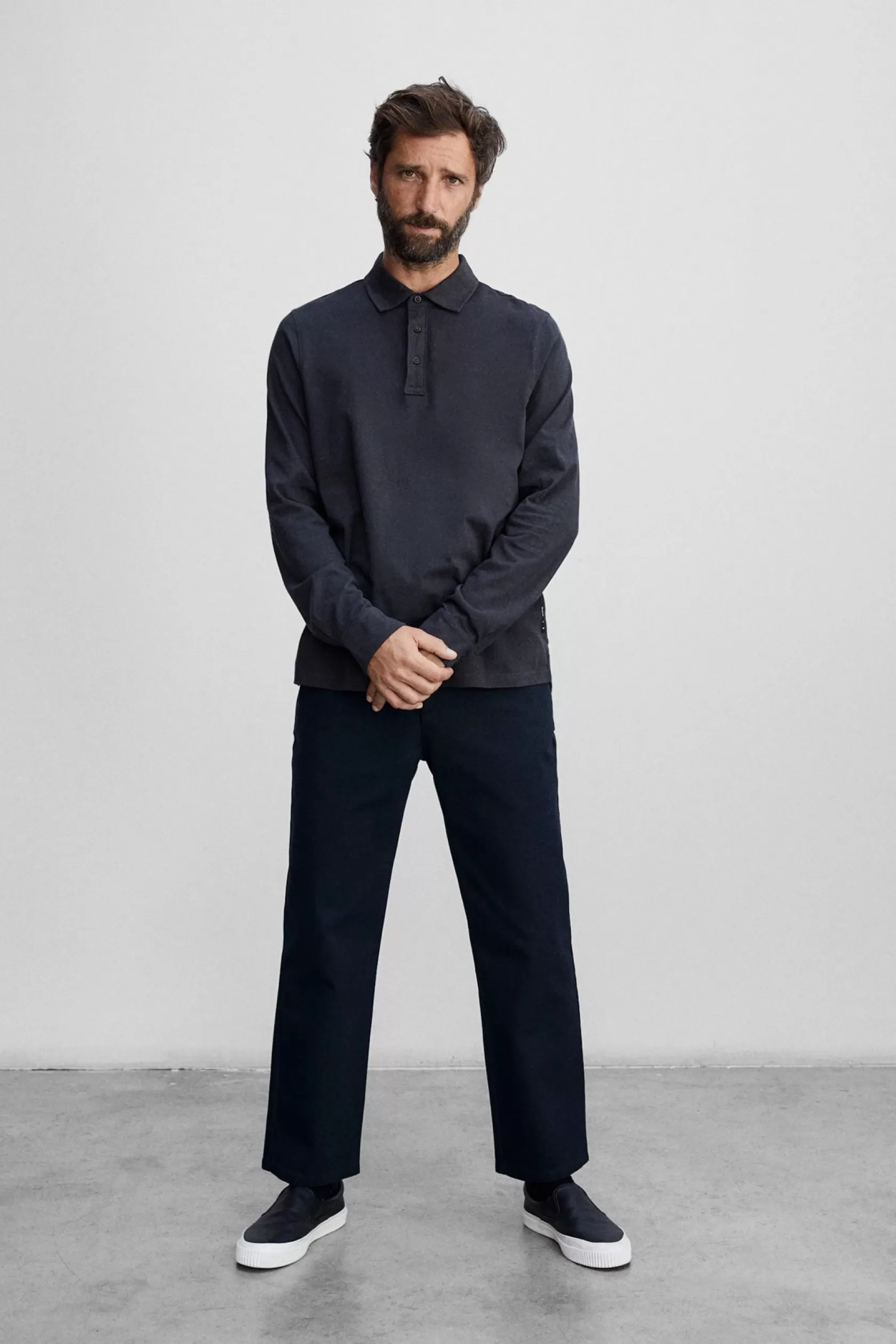 Camisas y polos | Polos*Ecoalf POLO MANGA LARGA RIDE CAVIAR Asphalt