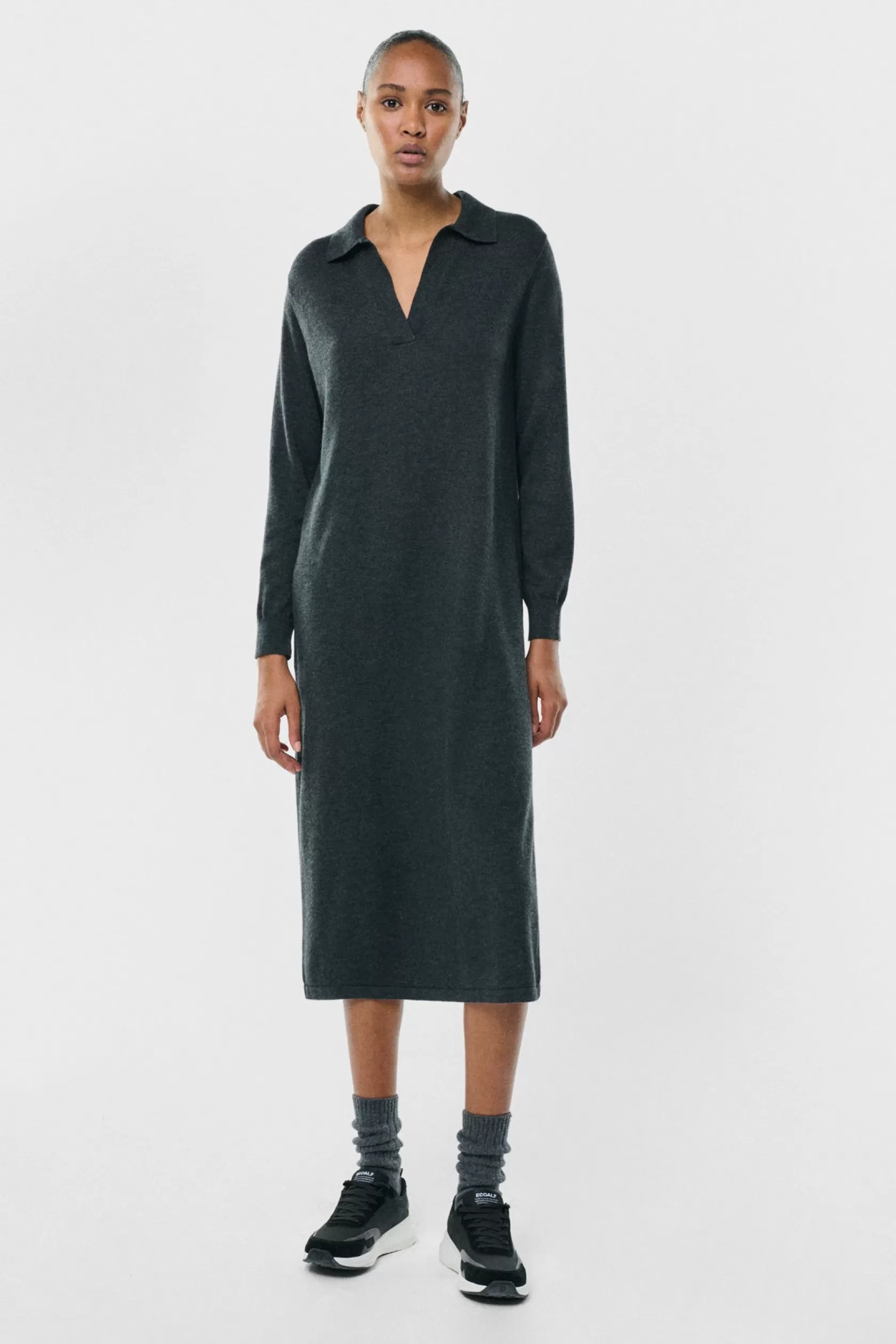 Vestidos y Faldas*Ecoalf VESTIDO TER GRIS Dark Grey Melange