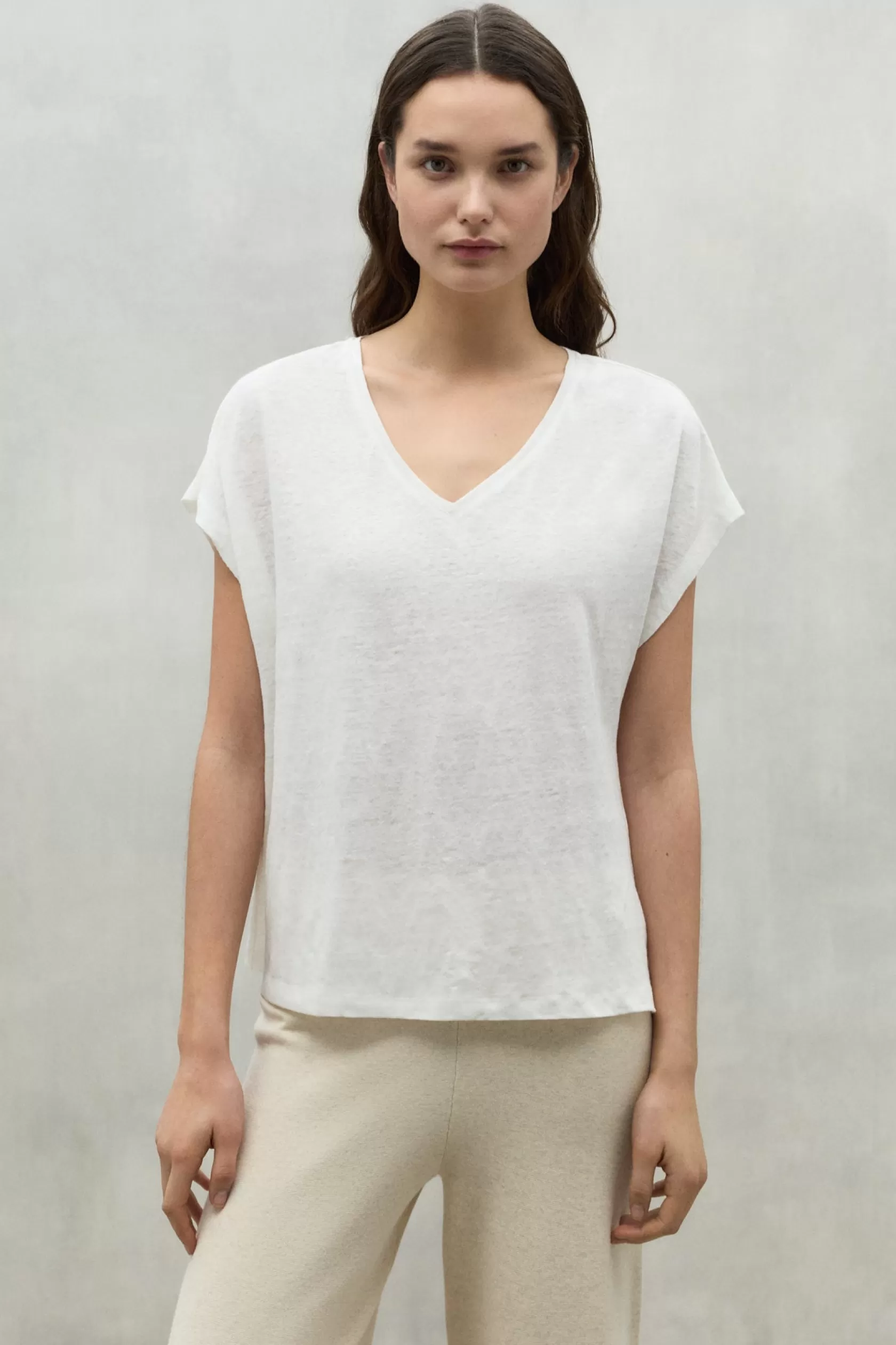 Camisetas*Ecoalf WHITE ARENDAL LINEN T-SHIRT off white