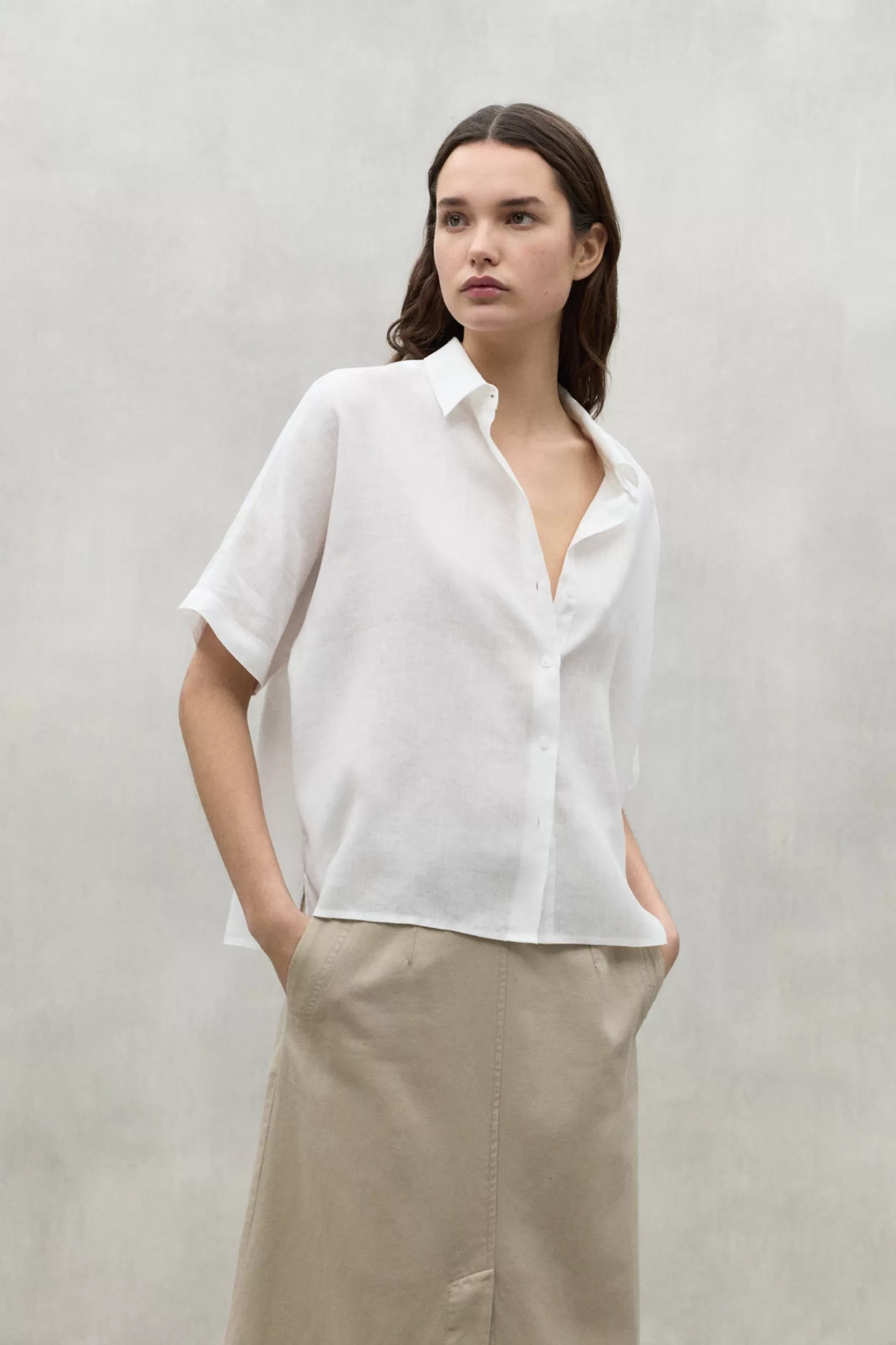 Camisas*Ecoalf MELANIA LINEN SHIRT white